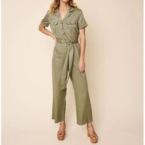 UNTUCKit TENCEL Utility Tilly Jumpsuit Olive Green Size XS